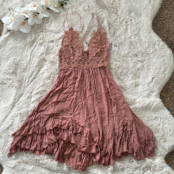 Free People Adella Slip Rose Size S - Picture 7 of 9